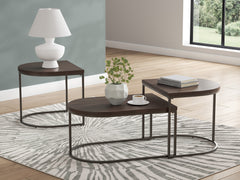 Dark Brown three-piece table set, product view 3 - 3