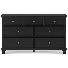 Black, full front view of dresser - 3