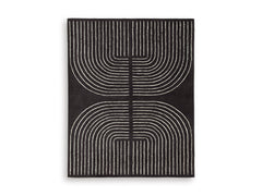 Black/Ivory 90.75" x 116.5", complete rug product view - 1