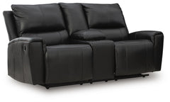 Black, complete loveseat angled view - 1