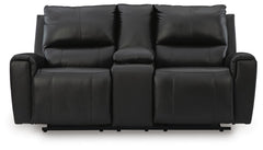 Black, loveseat front view - 4