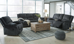 Slate / Manual Sofa + Loveseat + Rocker Recliner, complete matching set - 5