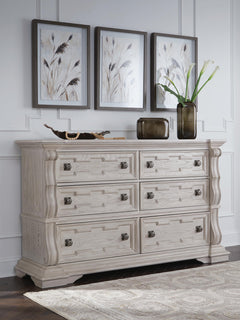 Antique White / Six Drawer Dresser — room setting; accessories not included - 2