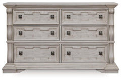 Antique White / Six Drawer Dresser — front view - 4