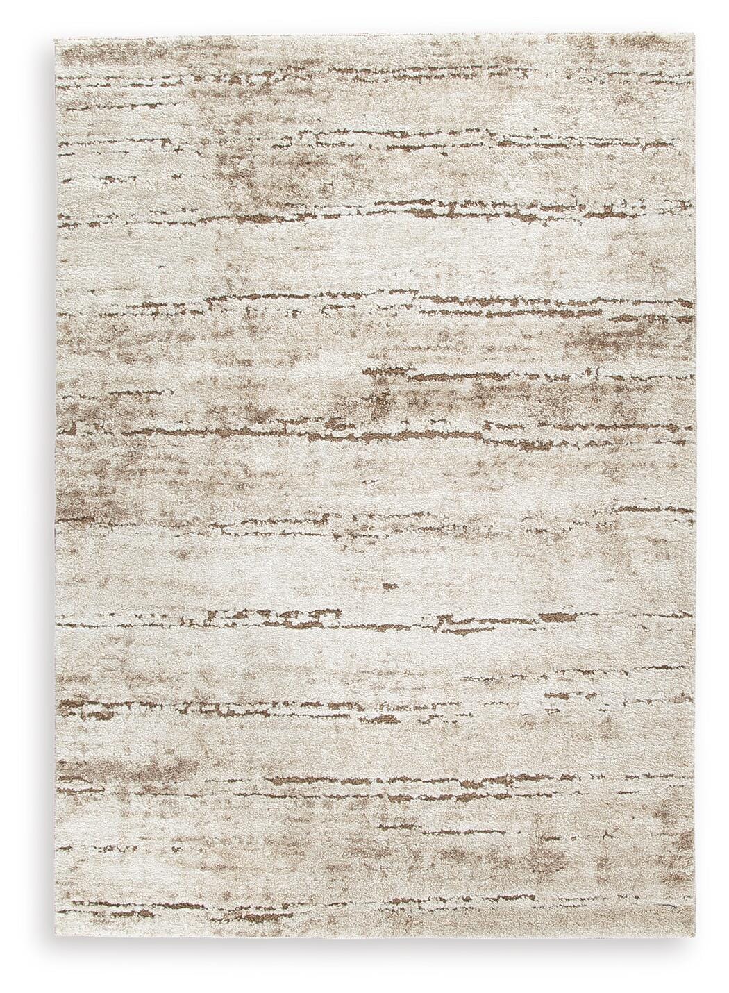 Cream/Brown 95" x 121.5", complete rug design; representative size