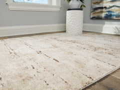 Cream/Brown 95" x 121.5", pile and edge detail - 3
