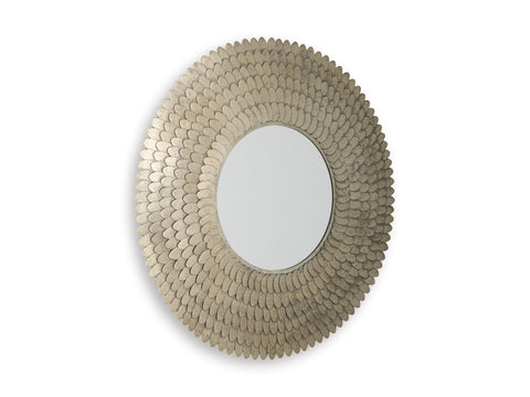 Champagne Layered Sunburst Metal Wall Mirror