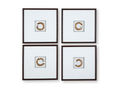 White/Gold Finish Dallbourne wall art set, full product view - 1