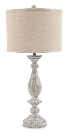 Whitewash table lamp pair, product view 2 - 2