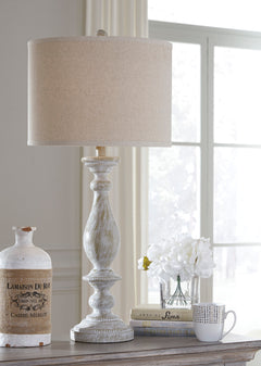 Whitewash table lamp pair, product view 3 - 3