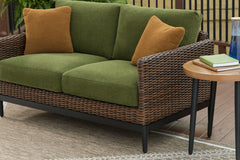 Brown/Green Loveseat w/Cushion, product view 3 - 5