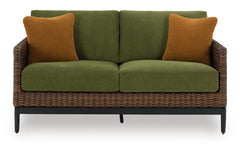 Brown/Green Loveseat w/Cushion, product view 4 - 3