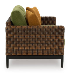 Brown/Green Loveseat w/Cushion, product view 5 - 4