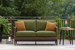 Brown/Green Loveseat w/Cushion, product view 6 - 6
