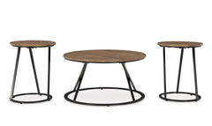 Brown/Black three-piece table set, product view 2 - 2