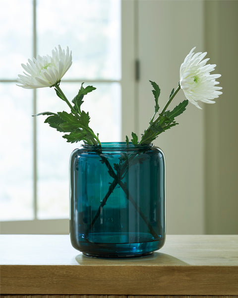 Inisland Teal Blown Glass Vase