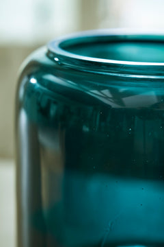 Teal 8-inch height vase, product view 3 - 3
