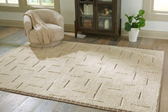 Beige/Brown 92" x 117", room view; furniture excluded - 6