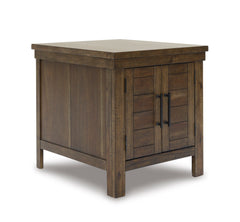 Grayish Brown Double-Door End Table, full product view - 1
