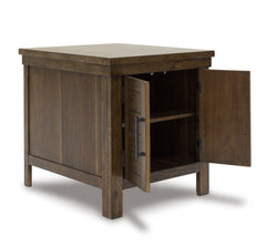 Grayish Brown Double-Door End Table, product view 2 - 2