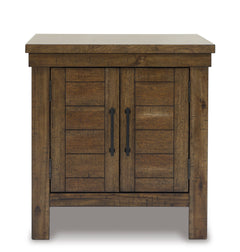 Grayish Brown Double-Door End Table, product view 3 - 3
