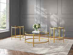 Gold three-piece table set, product view 3 - 3