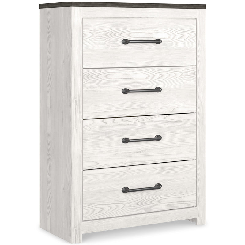 Wood-Grain Four-Drawer Chest with Dark Pulls