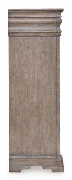 Light Grayish Brown, side view of five-drawer chest - 4