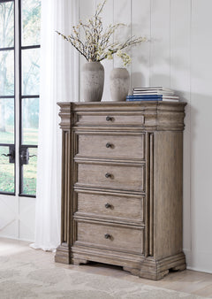 Light Grayish Brown, five-drawer chest in room setting - 5