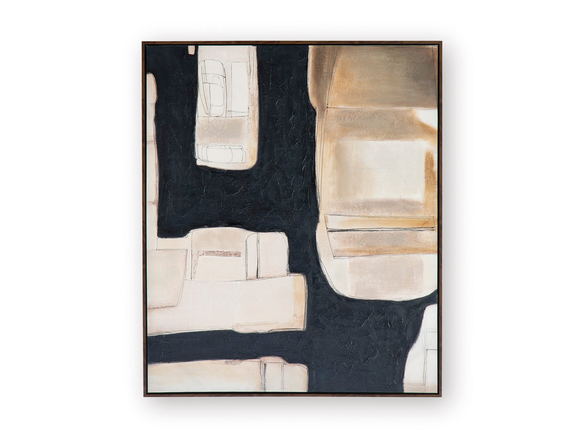 Black/Brown/Cream Feyville wall art, full product view