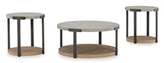 Light Brown three-piece table set, full product view - 7