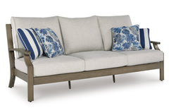 Brown/Beige Sofa with Cushion, full product view - 1
