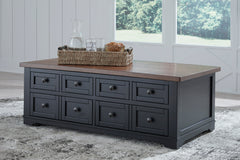 Brown/Black two drawer lift top coffee table, product view 5 - 5