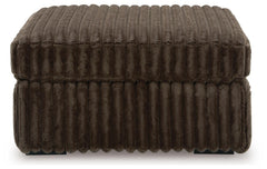 Chocolate, complete ottoman front view - 3