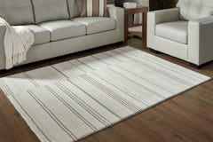 Ivory/Tan 60.5" x 83", room view; furniture excluded - 6