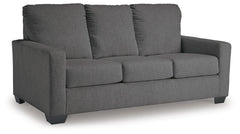 Pewter Full, complete sleeper sofa, closed angled view - 3