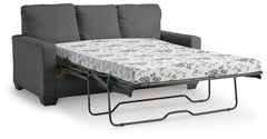 Pewter Full, complete sleeper sofa with mattress unfolded - 4