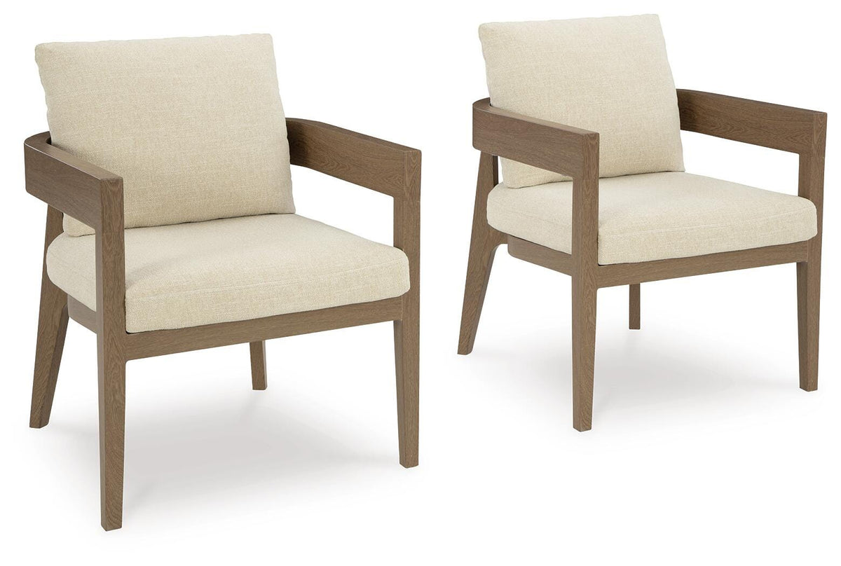 Dark Brown/White, complete pair of dining armchairs