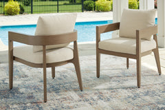 Dark Brown/White, pair of chairs in an outdoor setting - 2
