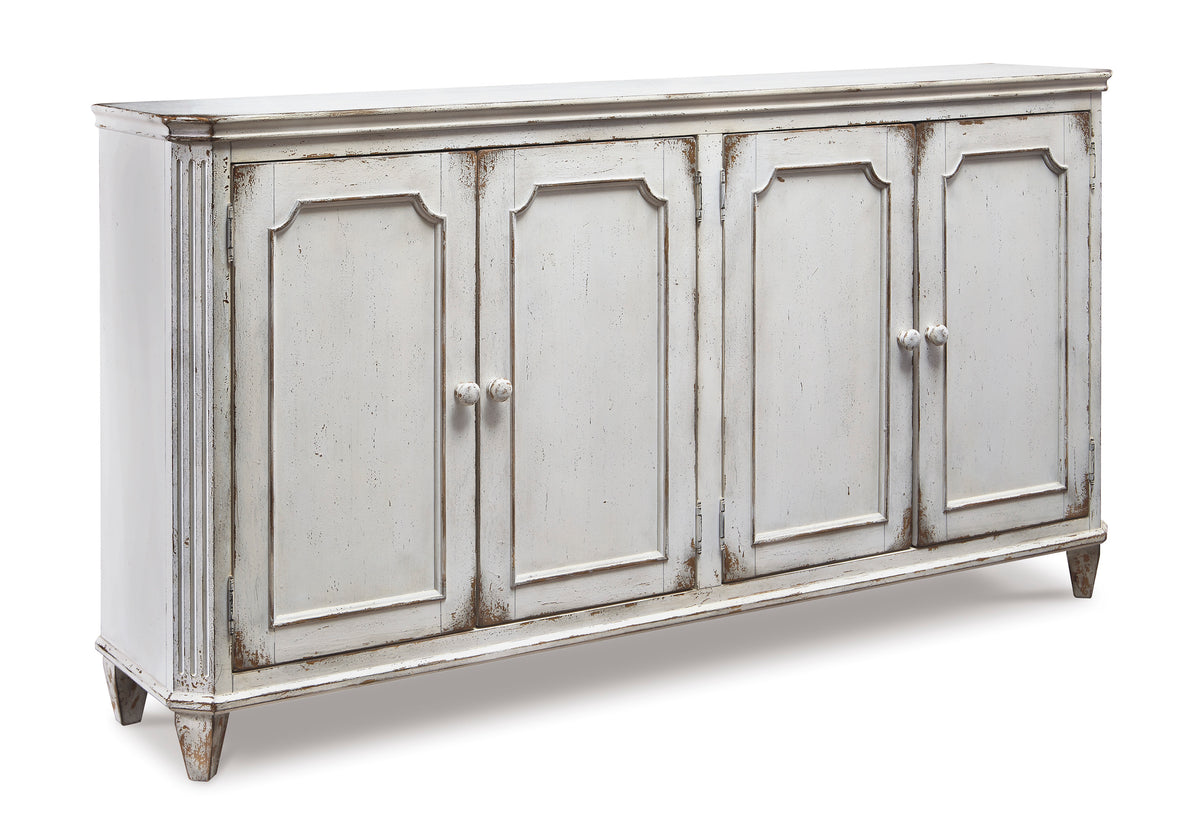 Antique White accent cabinet, full product view