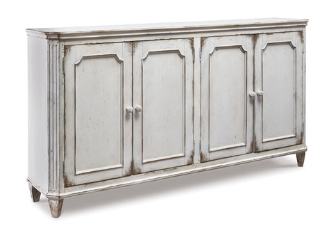 Mirimyn Antique White Four-Door Accent Cabinet
