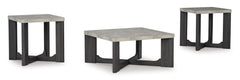 Two-tone Gray three-piece table set, full product view - 7