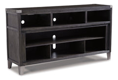 Gray TV stand, full product view - 1
