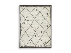 Cream/Black 63.25" x 84.75", complete rug design; representative size - 5
