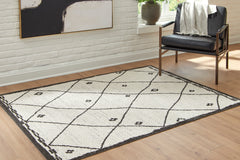 Cream/Black 63.25" x 84.75", room view; furniture excluded - 6