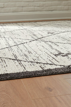 Cream/Black 63.25" x 84.75", pile and edge detail - 7