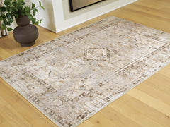Brown/Beige/Gray 59.25" x 82", room view; furniture excluded - 6