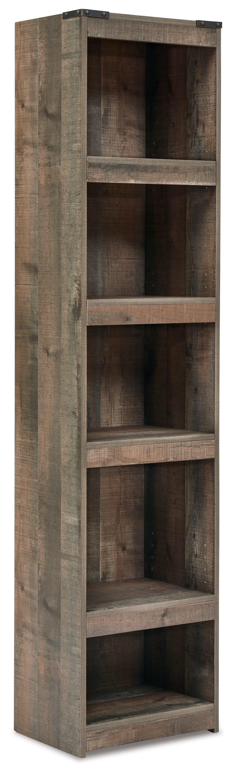Rustic Brown Plank-Style Narrow Pier with Adjustable Shelves