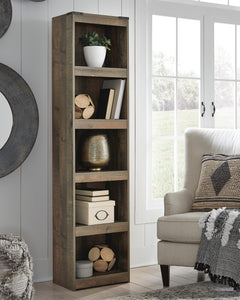 Brown, pier shelving unit room view; accessories excluded - 3
