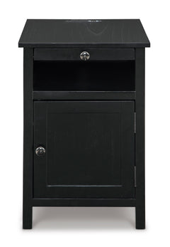 Black Storage Chairside End Table with Charging, product view 3 - 9